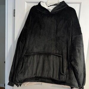 Cozy Oversized fuzzy Sherpa lined Sleep Hooded Poncho